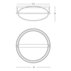 LED Πλαφονιέρα από Μέταλλο Σε Χρυσό Χρώμα 80W - Zambelis Lights