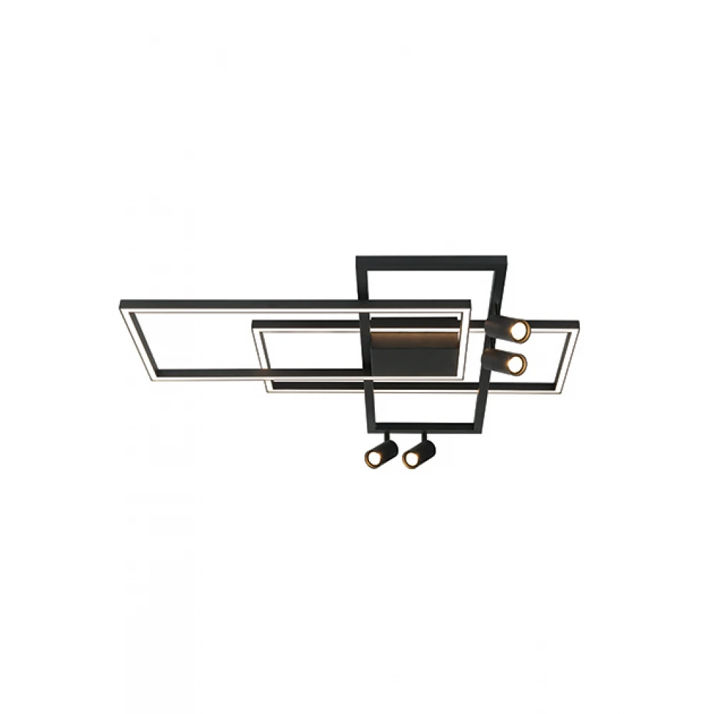 LED Φωτιστικό οροφής από Μέταλλο Σε Μαύρο Χρώμα 32W + 4x5W - Zambelis Lights