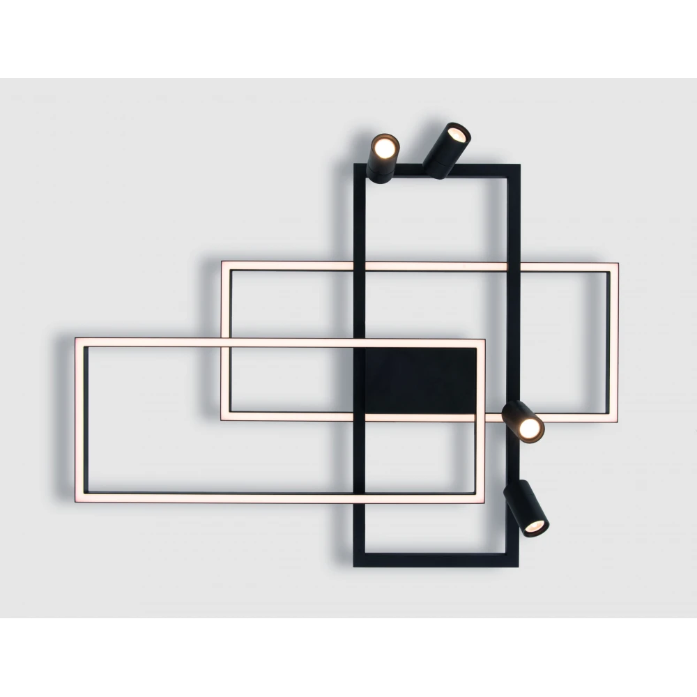 LED Φωτιστικό οροφής από Μέταλλο Σε Μαύρο Χρώμα 32W + 4x5W - Zambelis Lights