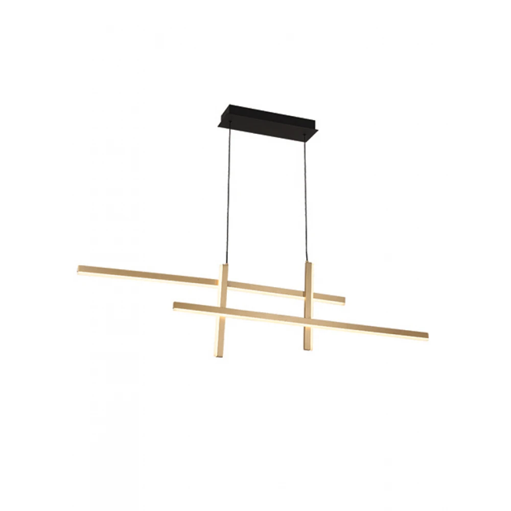 LED Κρεμαστό Φωτιστικό Από Αλουμίνιο Χρυσό 41W - Zambelis Lights