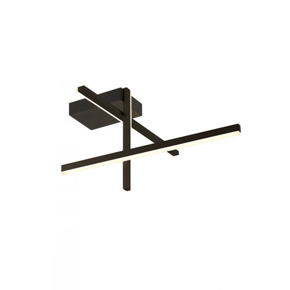 LED Πλαφονιέρα Μεταλλική Μαύρη Σαγρέ 25W - Zambelis Lights