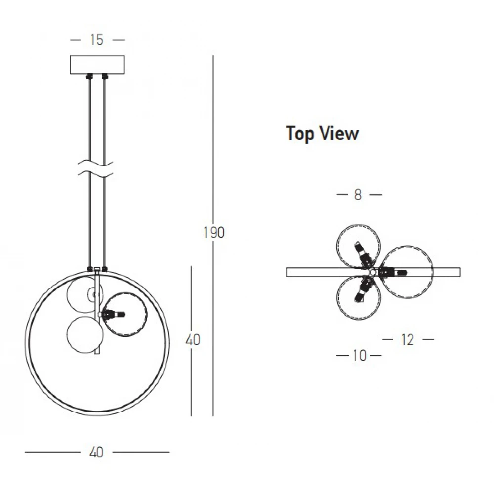 Κρεμαστό Φωτιστικό Τρίφωτο Με Led δαχτυλίδι Από Αλουμίνιο και Γυαλί - Μαύρο 20W + 3xG9 - Zambelis Lights