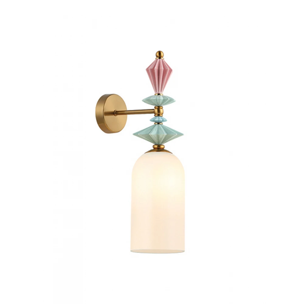 Φωτιστικό Τοίχου Από Μέταλλο, Κεραμικά στοιχεία Και Γυαλί 1xE27 - ZAMBELIS LIGHTS