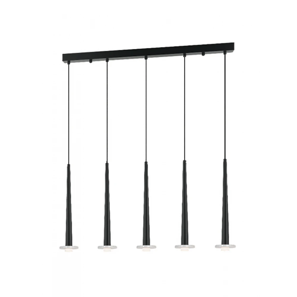 LED Κρεμαστό Φωτιστικό Πολύφωτο Από Αλουμίνιο Μαύρο 15W CRI90 - Zambelis Lights