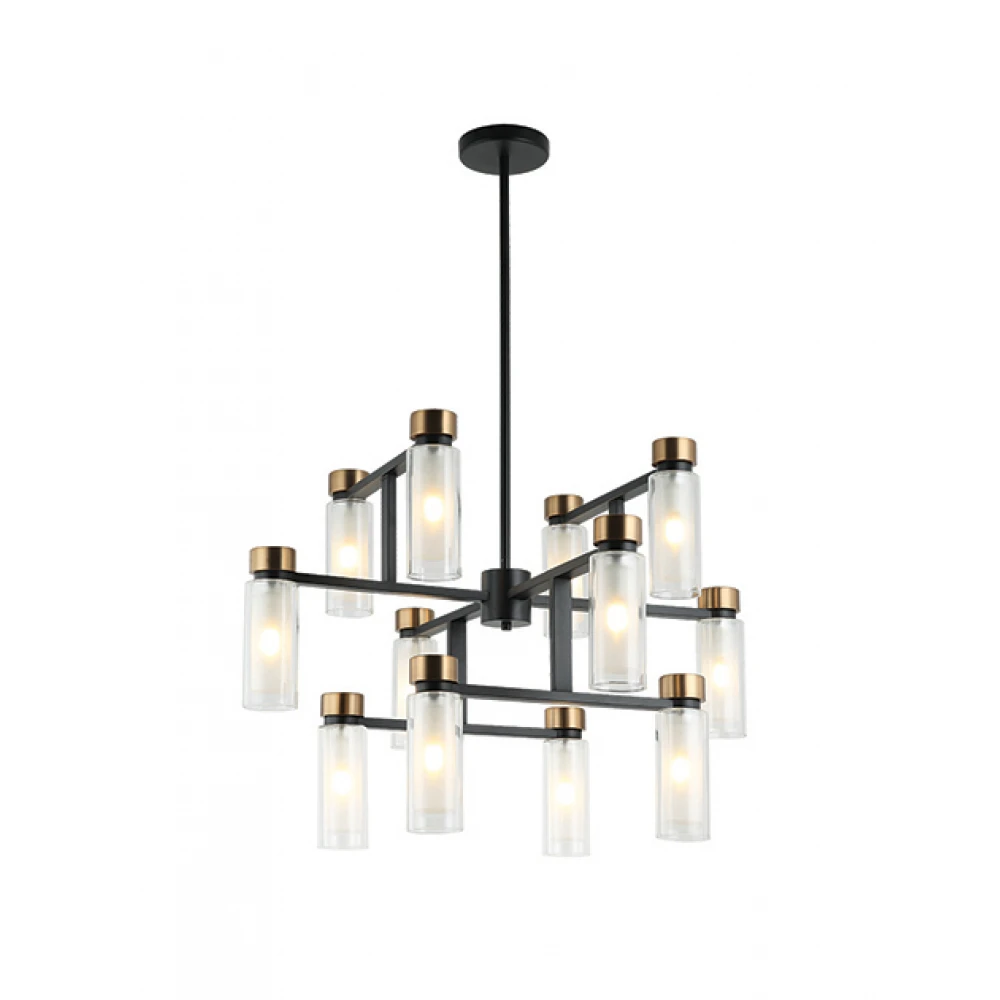 Κρεμαστό Πολύφωτο Από Μέταλλο Και Γυαλί 12xE14 - Zambelis Lights