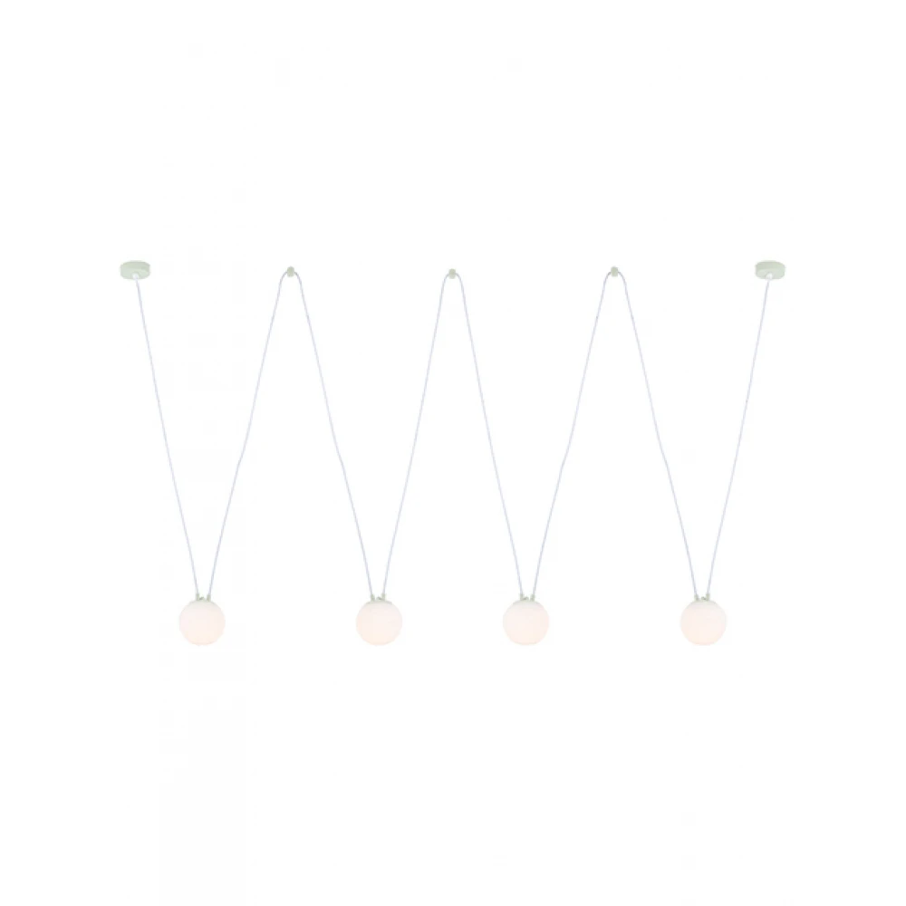 Κρεμαστό Τετράφωτο φωτιστικό από Γυαλί και Μέταλλο Λευκό Σαγρέ 4xG9 Led Zambelis Lights