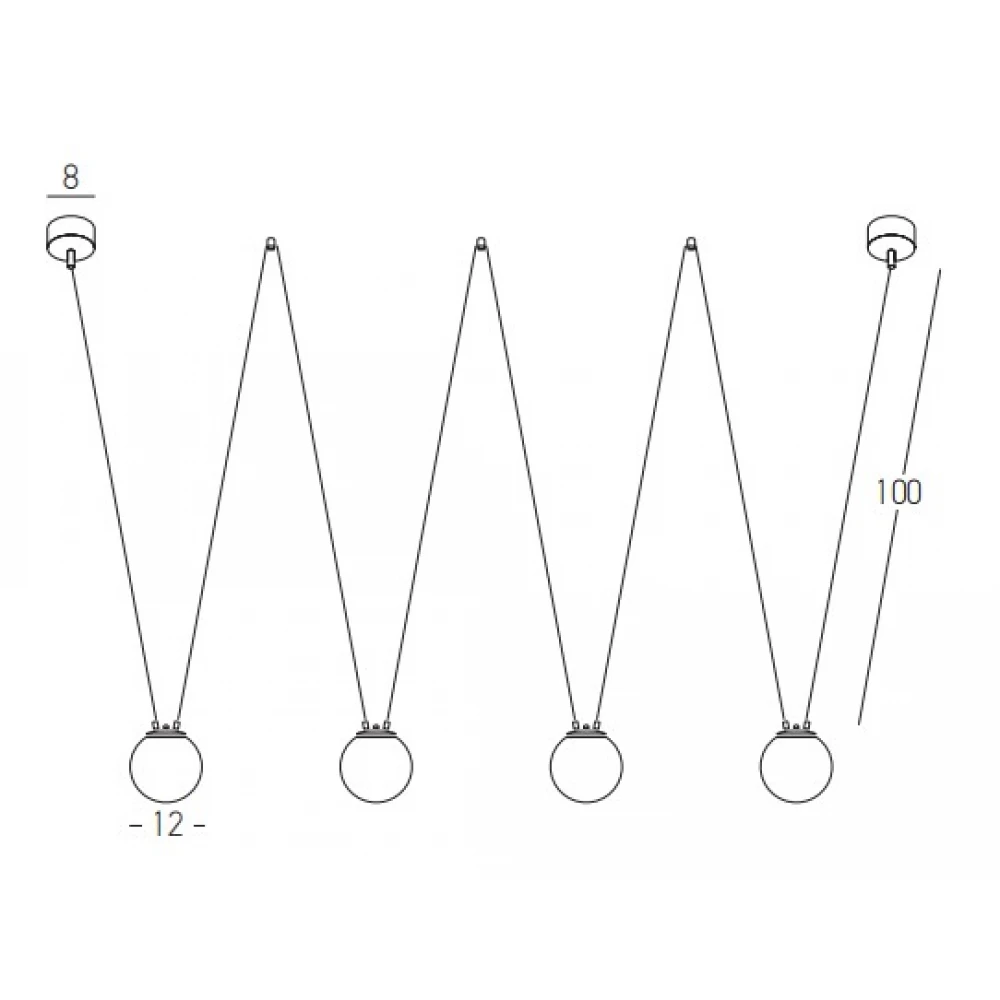 Κρεμαστό Τετράφωτο φωτιστικό από Γυαλί και Μέταλλο Σαγρέ Πράσινο της Ελιάς 4xG9 Led Zambelis Lights