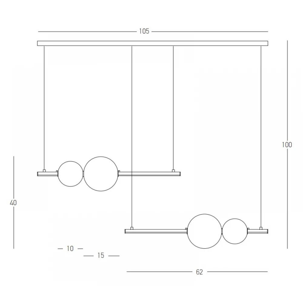 LED Κρεμαστό Φωτιστικό Πολύφωτο από Αλουμίνιο Χρυσό ματ και Λευκή Οπαλίνα 22W - Zambelis Lights