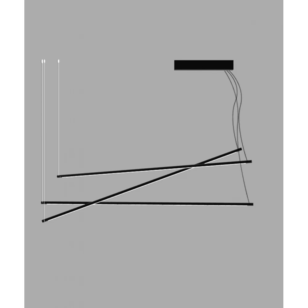 LED Κρεμαστό Φωτιστικό Τρίφωτο Από Αλουμίνιο Μαύρο 64W CRI90 - Zambelis Lights