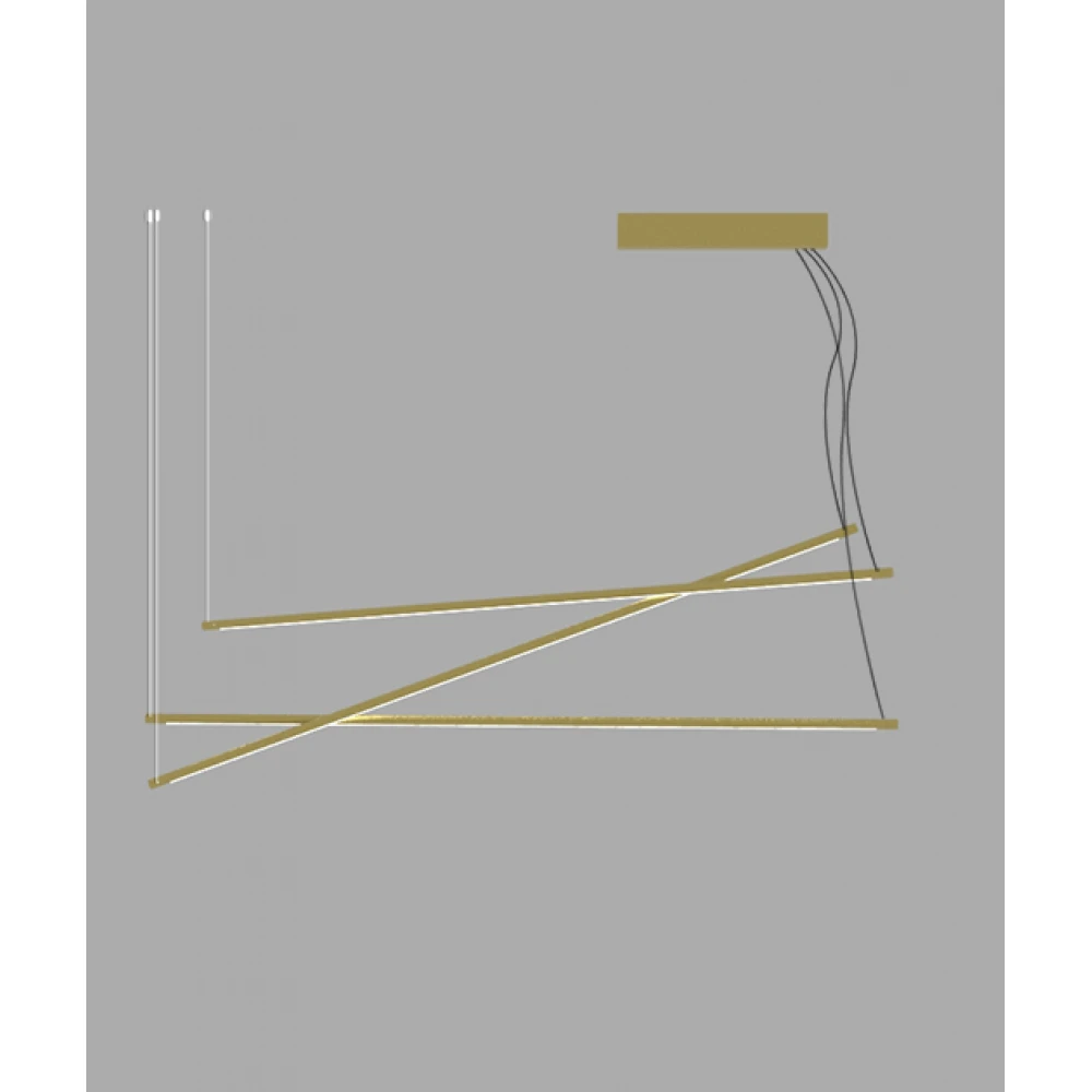 LED Κρεμαστό Φωτιστικό Τρίφωτο Από Αλουμίνιο Χρυσό 64W CRI90 - Zambelis Lights