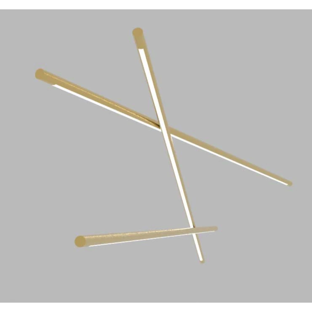 LED Κρεμαστό Φωτιστικό Τρίφωτο Από Αλουμίνιο Χρυσό 64W CRI90 - Zambelis Lights