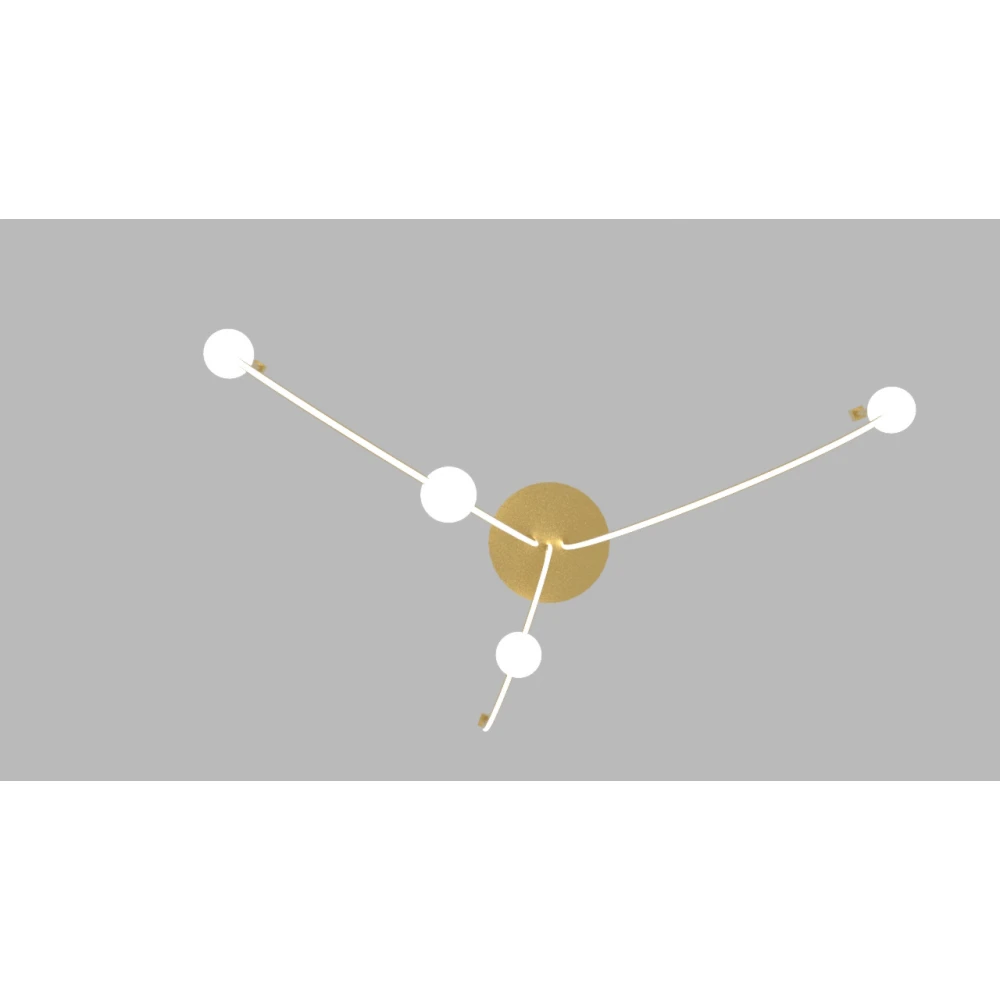 LED Φωτιστικό Οροφής Από Αλουμίνιο Χρυσό Ματ 42W - Zambelis Lights