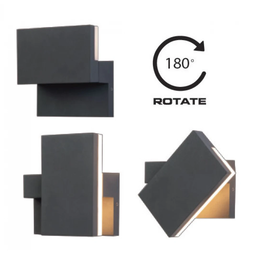 LED Απλίκα Εξωτερικού Χώρου Περιστρεφόμενη 9W IP65 - Zambelis Lights