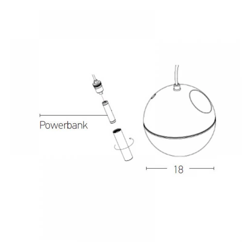 LED ΦΩΤΙΣΤΙΚΟ ΕΞΩΤΕΡΙΚΟΥ ΧΩΡΟΥ ΦΟΡΗΤΟ ΕΠΙΤΡΑΠΕΖΙΟ ΜΑΥΡΟ Με Powerbank 2700K 1,5W IP44  - ZAMBELIS LIGHTS