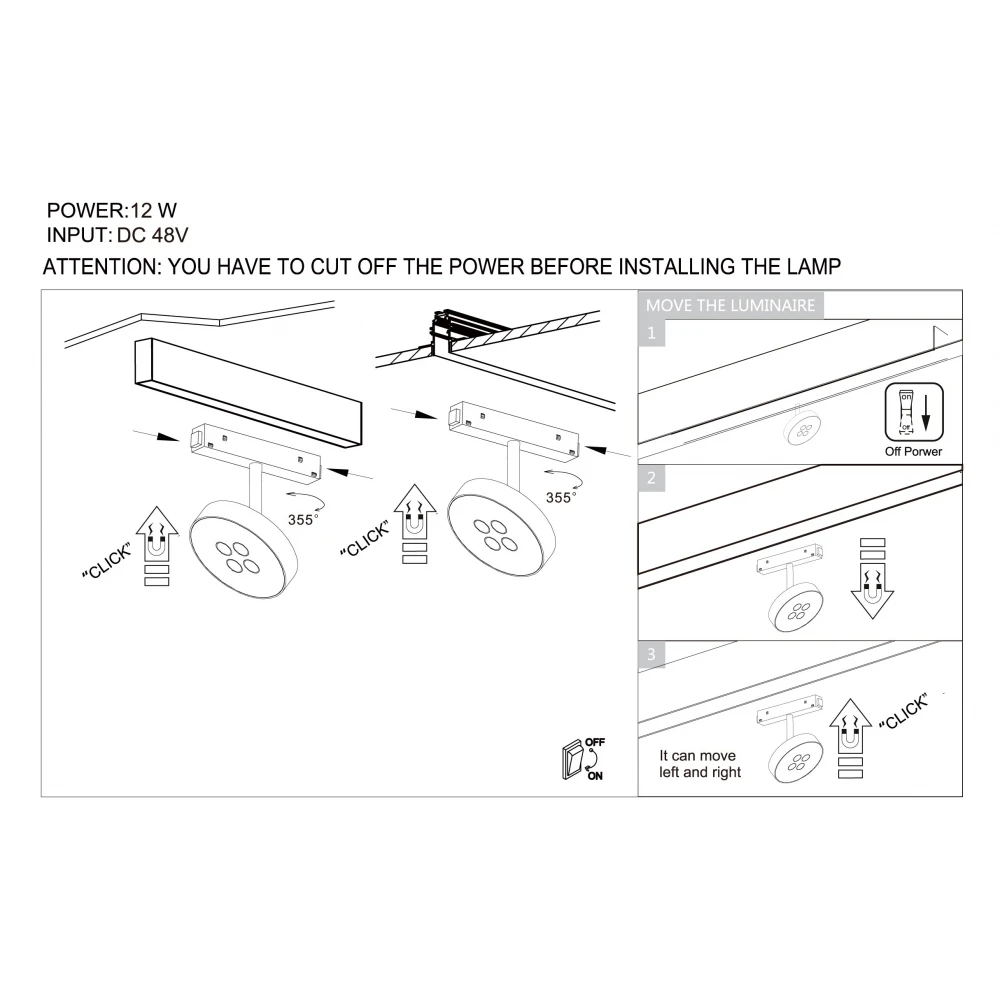 ΣΠΟΤ ΜΑΓΝΗΤΙΚΗΣ ΡΑΓΑΣ Φ120mm 3000K 12W ON/OFF ΛΕΥΚΟ - ZAMBELIS LIGHTS
