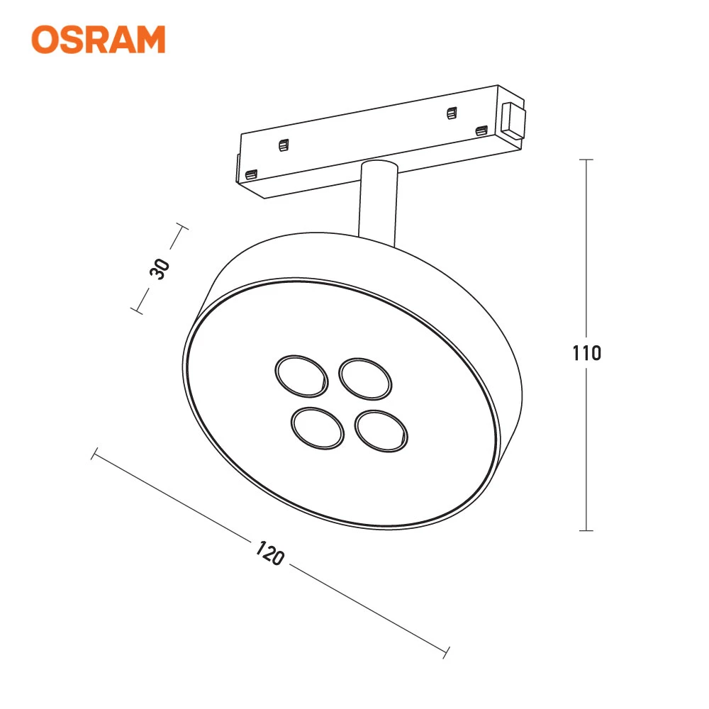ΣΠΟΤ ΜΑΓΝΗΤΙΚΗΣ ΡΑΓΑΣ Φ120mm 3000K 12W ON/OFF ΛΕΥΚΟ - ZAMBELIS LIGHTS