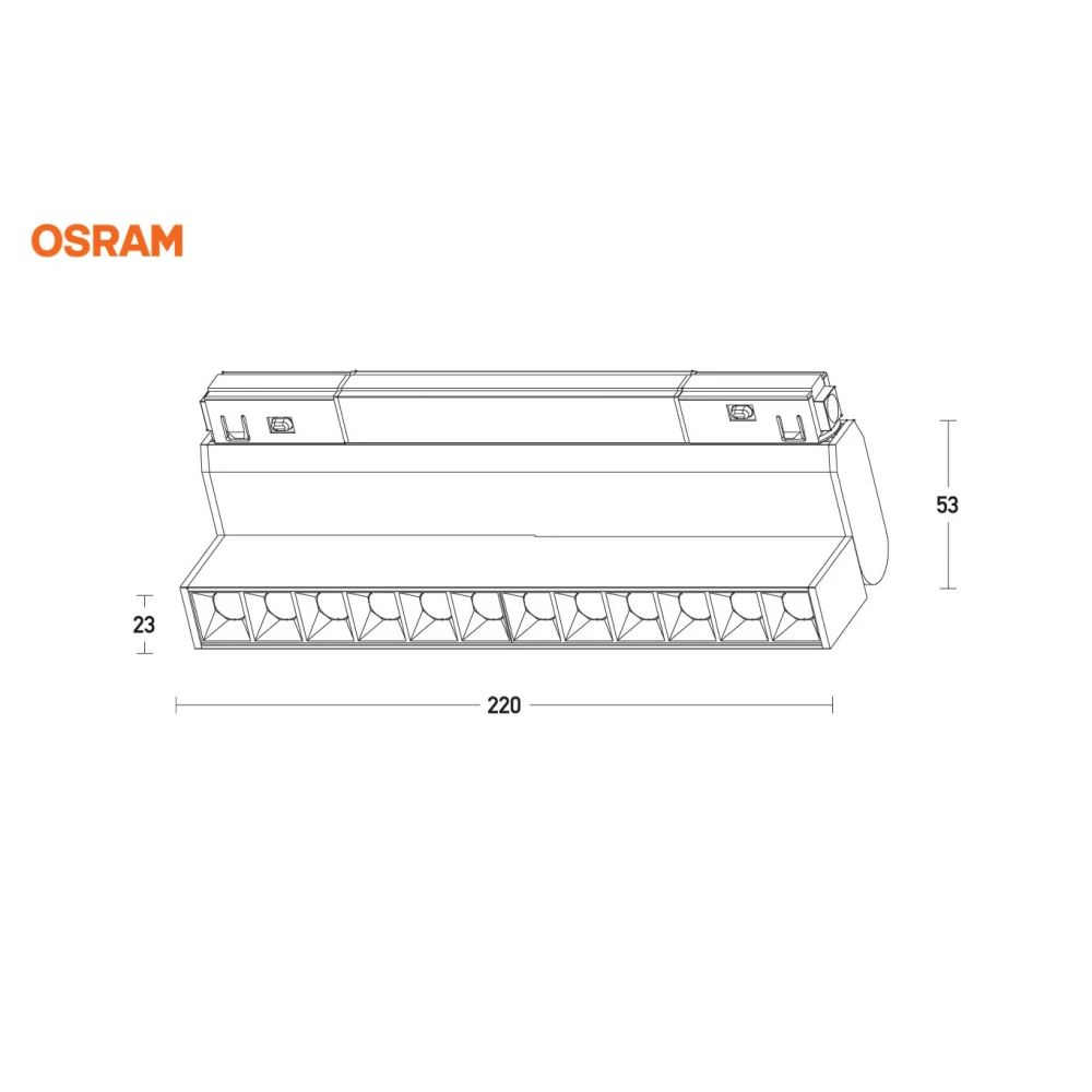 ΣΠΑΣΤΟ ΣΠΟΤ ΜΑΓΝΗΤΙΚΗΣ ΡΑΓΑΣ 220mm ΜΑΥΡΟ LED 3000K DALI DIMMABLE - ZAMBELIS LIGHTS