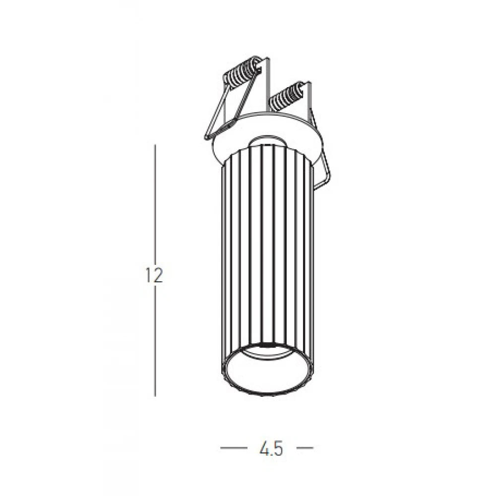 Χωνευτό Led Σποτ Οροφής Αλουμινίου Μαύρο 7W CRi 90 - Zambelis lights