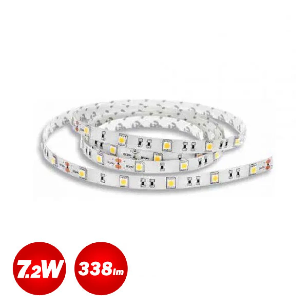 5 Μέτρα Ταινία LED 5M 7,2W 12V IP20 VALUE - Eurolamp Θερμό Λευκό 3000K