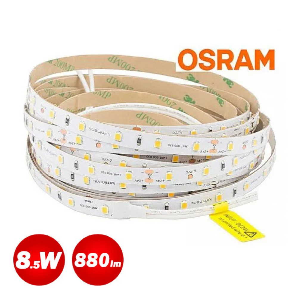 5 Μέτρα Led Ταινία Osram Luminent Flex 8.5W 24V Αδιάβροχη IP65 880Lumen Ουδέτερο Λευκό 4000K