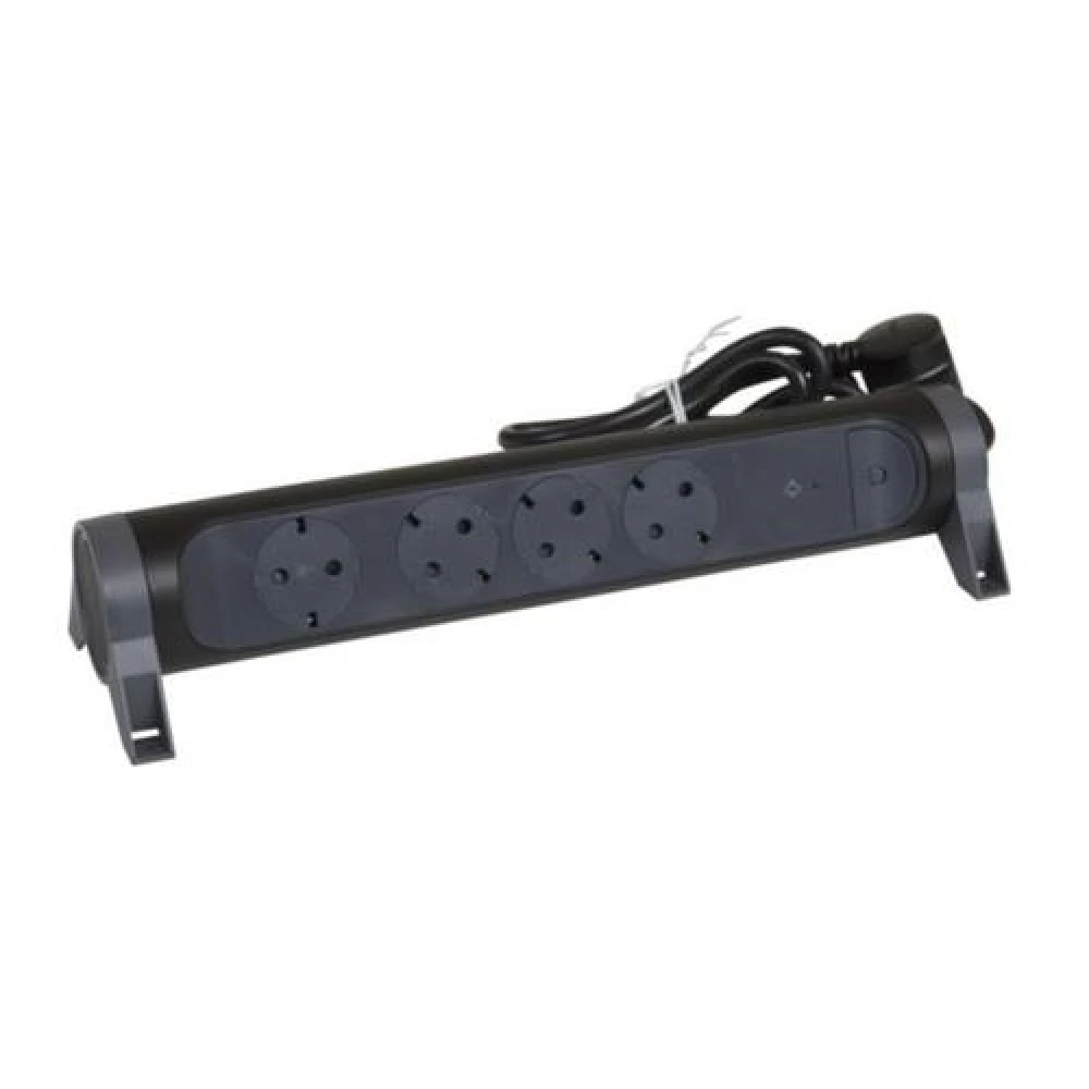 Πολύπριζο με προστατευτικό υπέρτασης 4 πρίζες σούκο, με δυνατότητα περιστροφής, καλώδιο 1,5m και διατομή 1,5mm² , Μαύρο - legrand