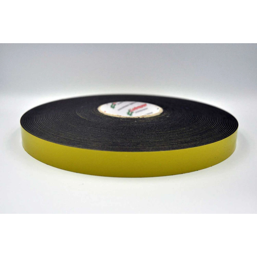 DUPLOCOLL 930F ΜΑΥΡΗ Αφρώδης Ταινία Διπλής Όψης με Κίτρινο Liner 8mm x 50m - Lohmann
