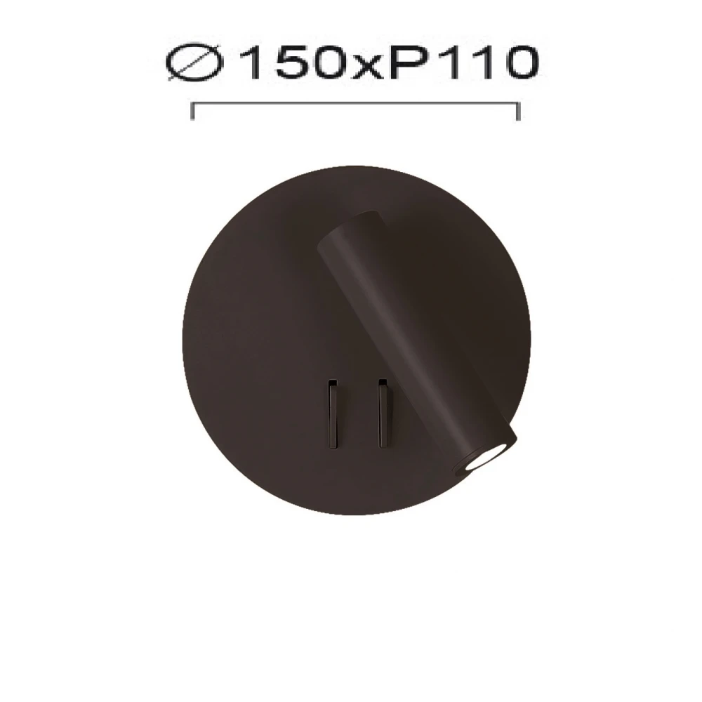Απλίκα Led Μαύρη Στρογγυλή LED 9W Moby - Viokef