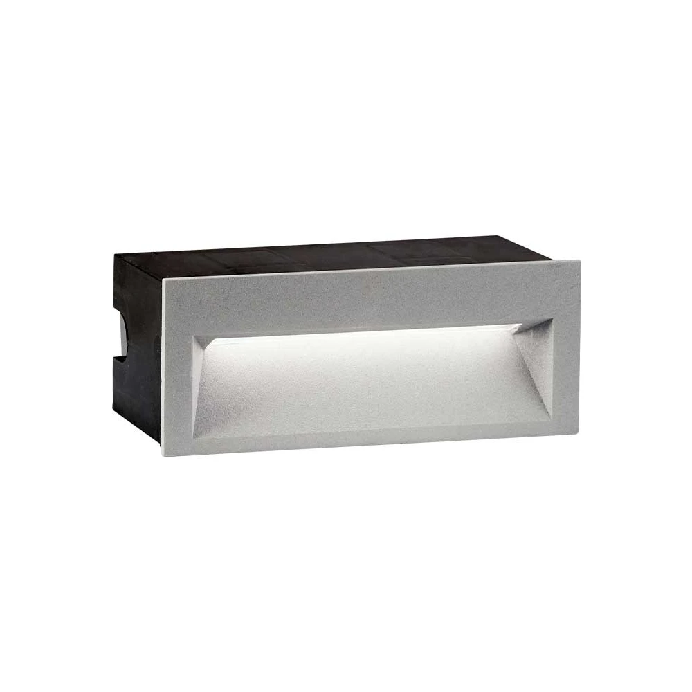 LED Εξωτερικό Χωνευτό Επιτοίχιο Φωτιστικό 4W Αλουμινίου Theta 160x85 180Lm 3000K IP65 VIOKEF