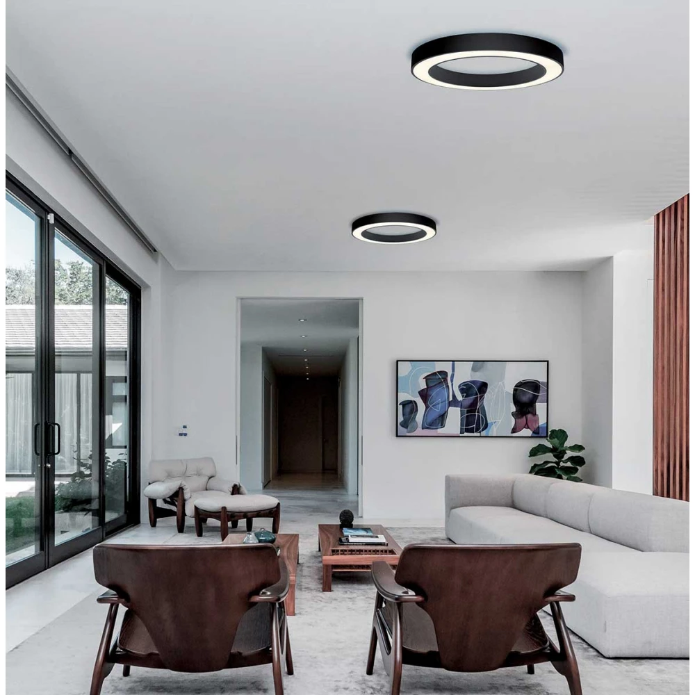 Πλαφονιέρα Μαύρη LED 38W Apollo - Viokef