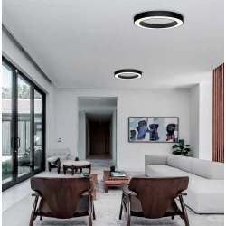Πλαφονιέρα Μαύρη LED 38W Apollo - Viokef