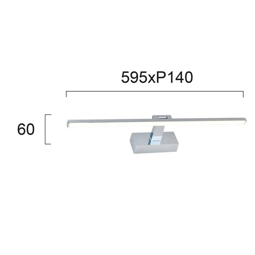 LED Απλίκα Μπάνιου Μεταλλική Σε Χρώμιο 59,5cm 12W IP44 JASPER Viokef