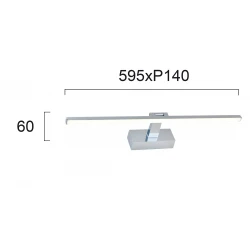 LED Απλίκα Μπάνιου Μεταλλική Σε Χρώμιο 59,5cm 12W IP44 JASPER Viokef