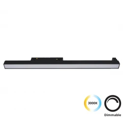 Γραμμικό Οροφής (Track) MAGNETIC LED 20W Μαύρο 48VDC CRI>80 UGR<28 - VIOKEF