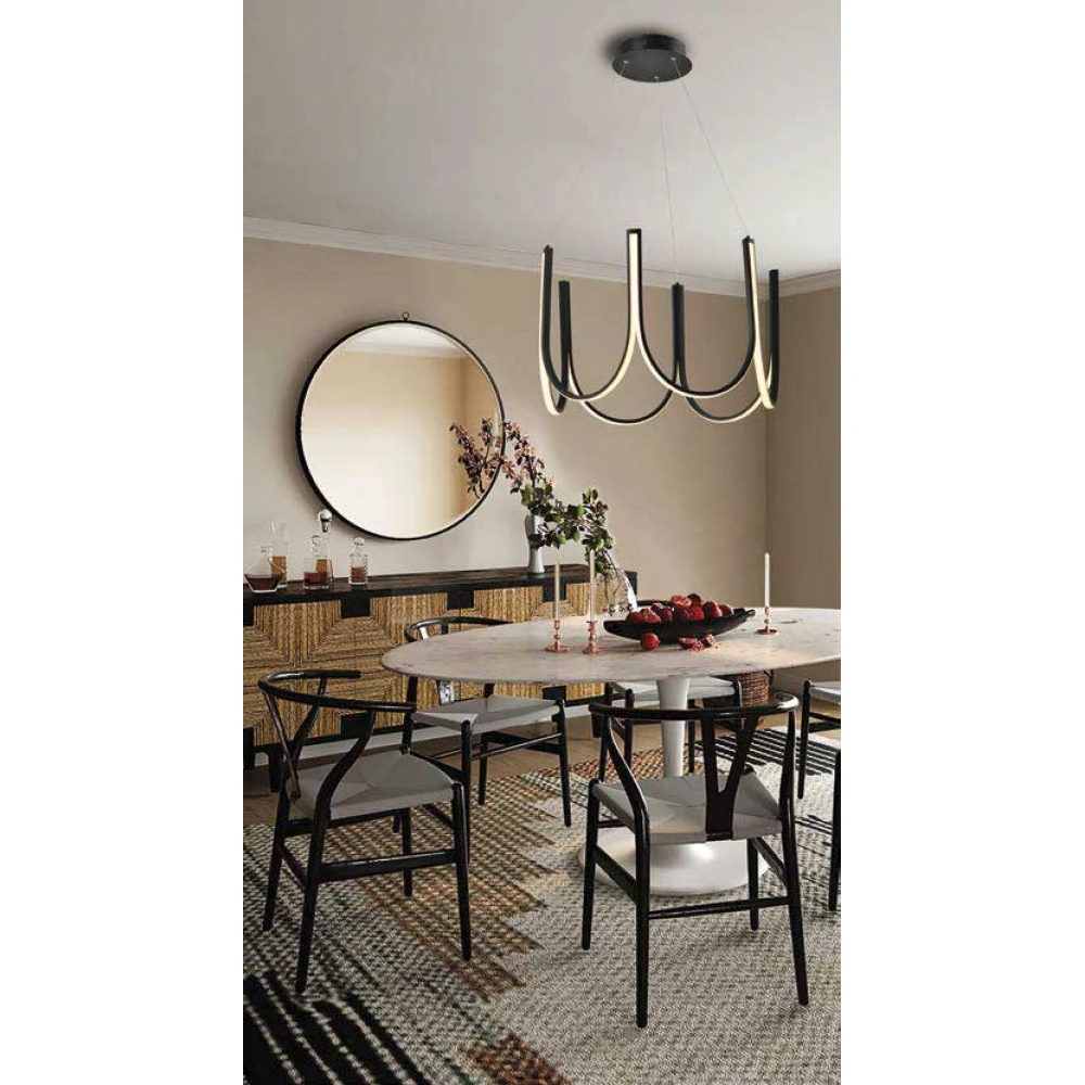 LED Κρεμαστό Φωτιστικό Μαύρο 79.8W GLOBUS VIOKEF