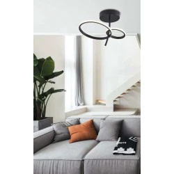 LED Πλαφονιέρα Μαύρη 36W DOUBLE - VIOKEF