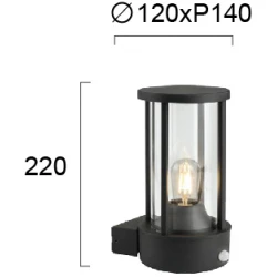 Φωτιστικό Τοίχου με Αισθητήρα Κίνησης 1xE27 IP44 Aspen - Viokef