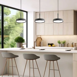 LED Κρεμαστό Φωτιστικό Μονόφωτο Γκρι 24W CRI 90 Don - Viokef