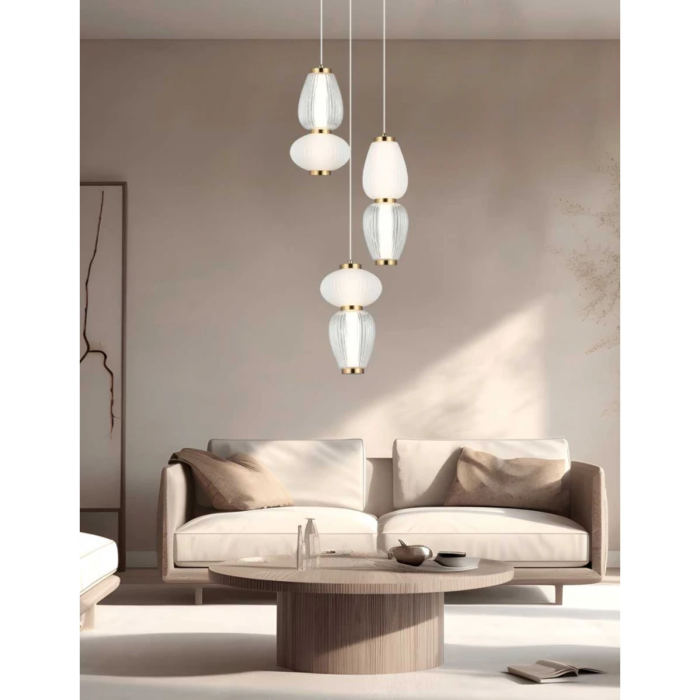 Led Κρεμαστό Φωτιστικό 3/φωτο 23W Shiny - Viokef