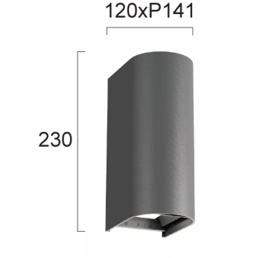 Φωτιστικό Τοίχου Aνθρακί 20W IP65 Azores - Viokef