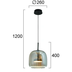 LED Κρεμαστό Φωτιστικό Μονόφωτο Φυμε 12W D:260 Deco - Viokef