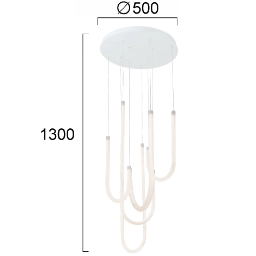 Κρεμαστό Φωτιστικό Λευκό LED 60W D:500 Yvonne - Viokef