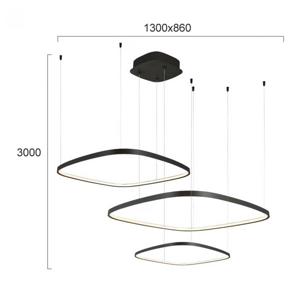 LED Κρεμαστό Φωτιστικό Μαύρο 70W 3000K / 4000K / 6000K Lorenzo - Viokef