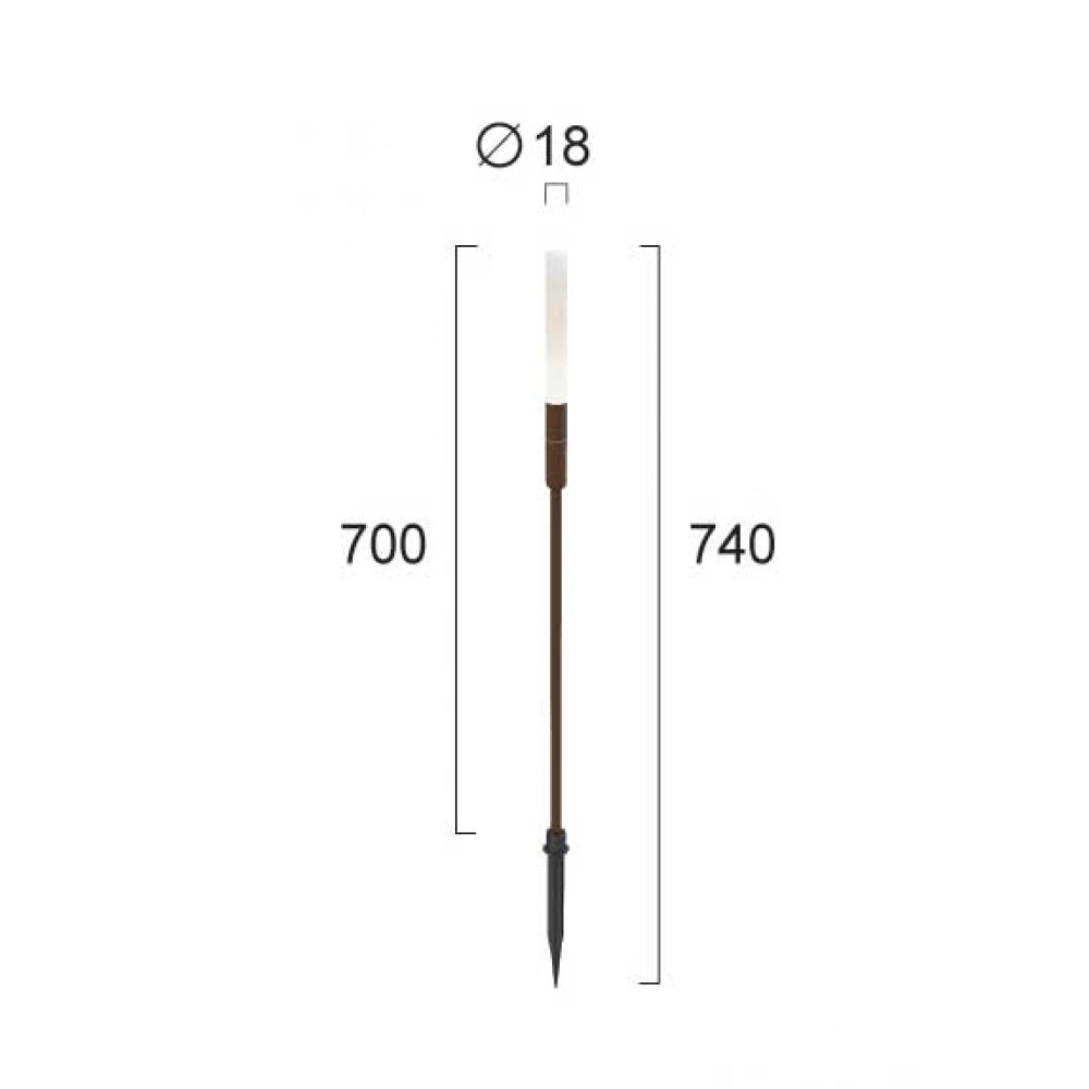 Στήλος Κήπου με Καρφί H:700 LED 1.5W IP65 Stick - VIOKEF