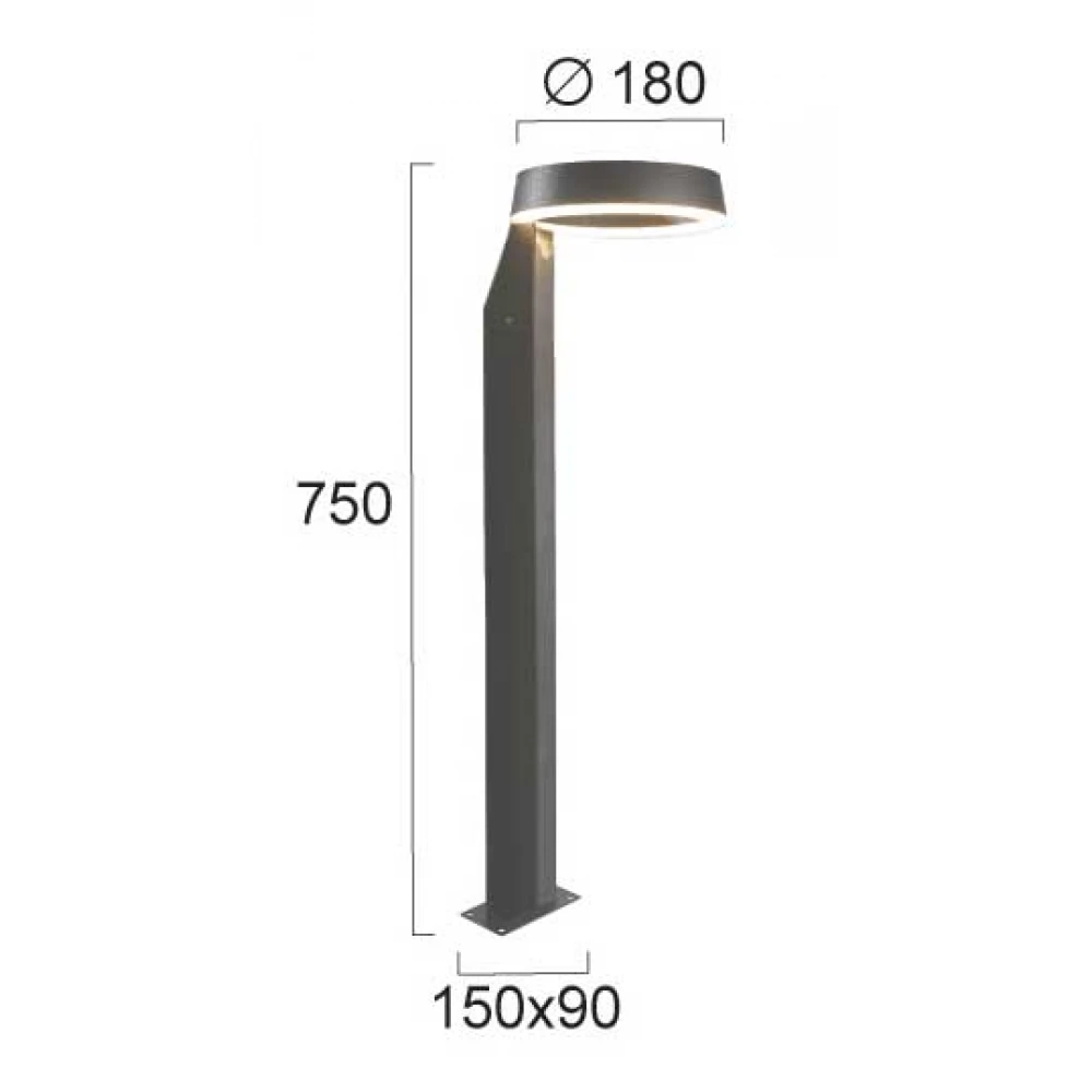 Στήλος Κήπου LED 12W IP54 Zoom - VIOKEF