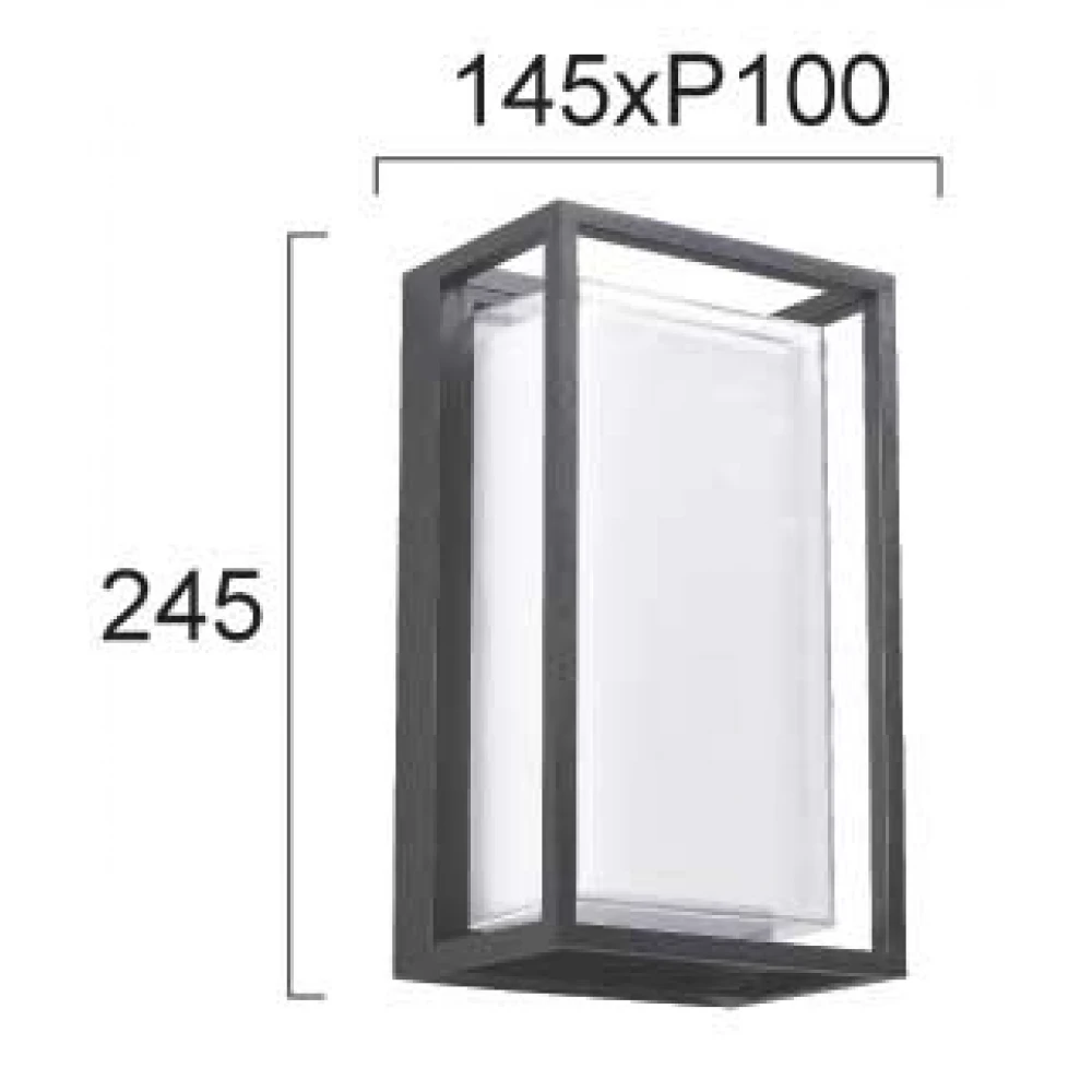 Φωτιστικό Τοίχου Ορθογώνιο L:145 15W IP65 Nikao - Viokef