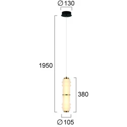 LED Κρεμαστό Φωτιστικό Μονόφωτο Λευκό 14W Dereck - Viokef