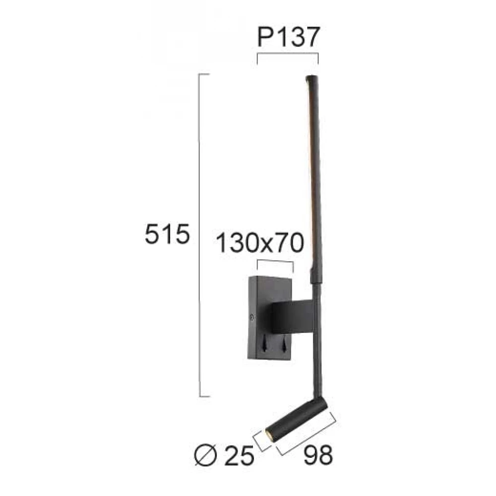 LED Φωτιστικό Τοίχου με Reading Light 9W Nido - Viokef