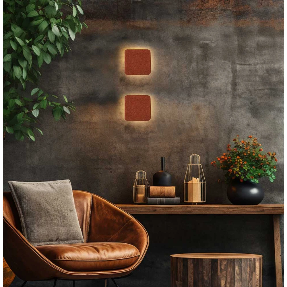 LED Φωτιστικό Τοίχου Κόκκινο Terracotta LED 7W Ryda - Viokef