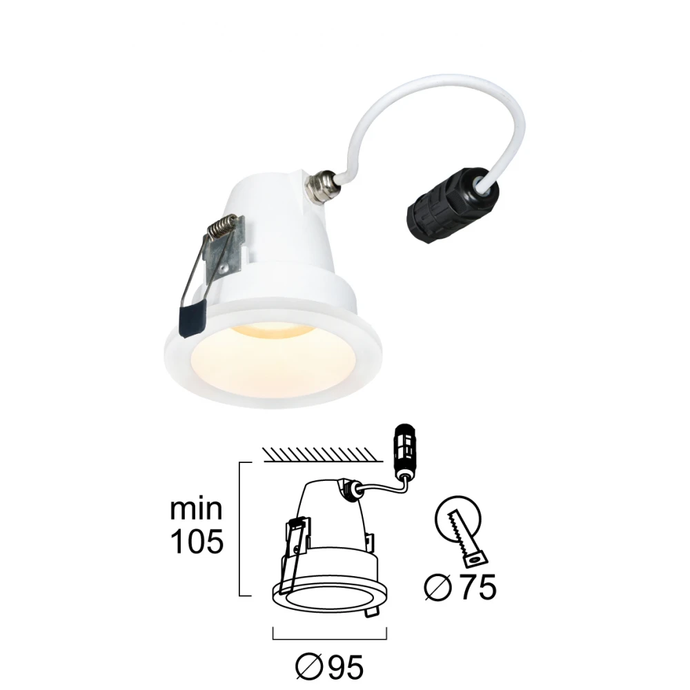 Χωνευτό Σποτ Λευκό 1xGU10 IP65 Val - Viokef