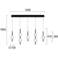 Κρεμαστό Φωτιστικό Ράγα LED 26W Abeona - Viokef
